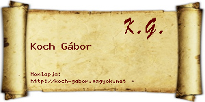 Koch Gábor névjegykártya